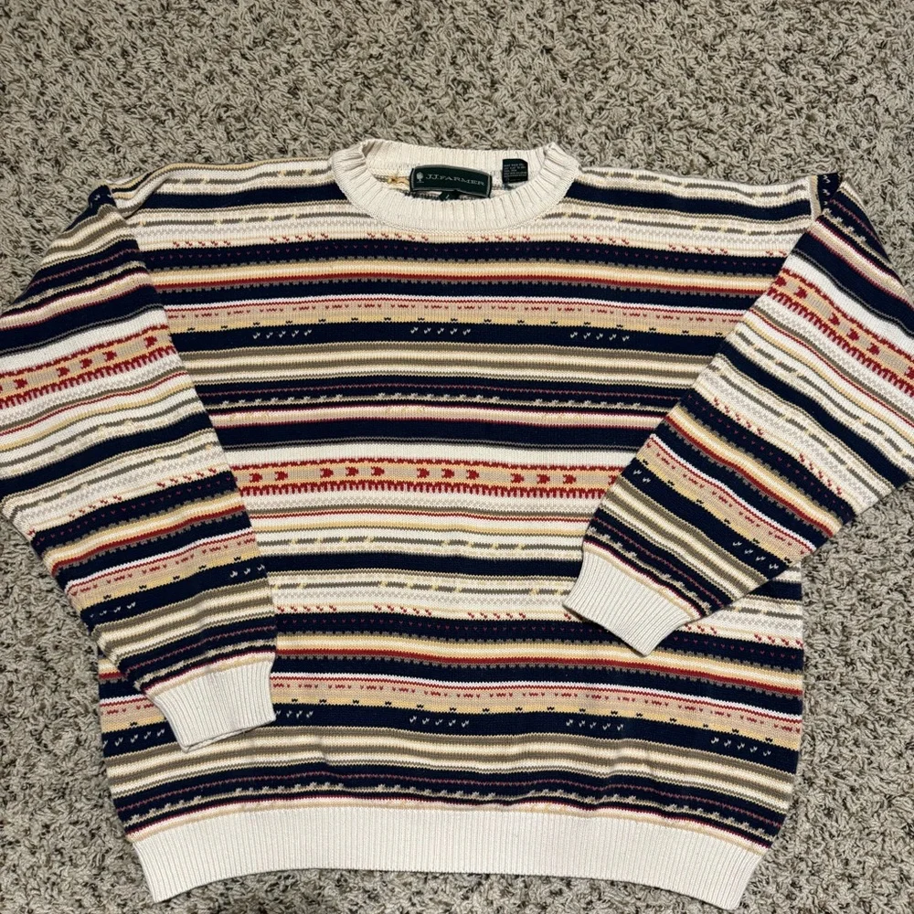 JJ Farmer Vintage 100% Cotton Sweater Size Large - Picture 3 of 6